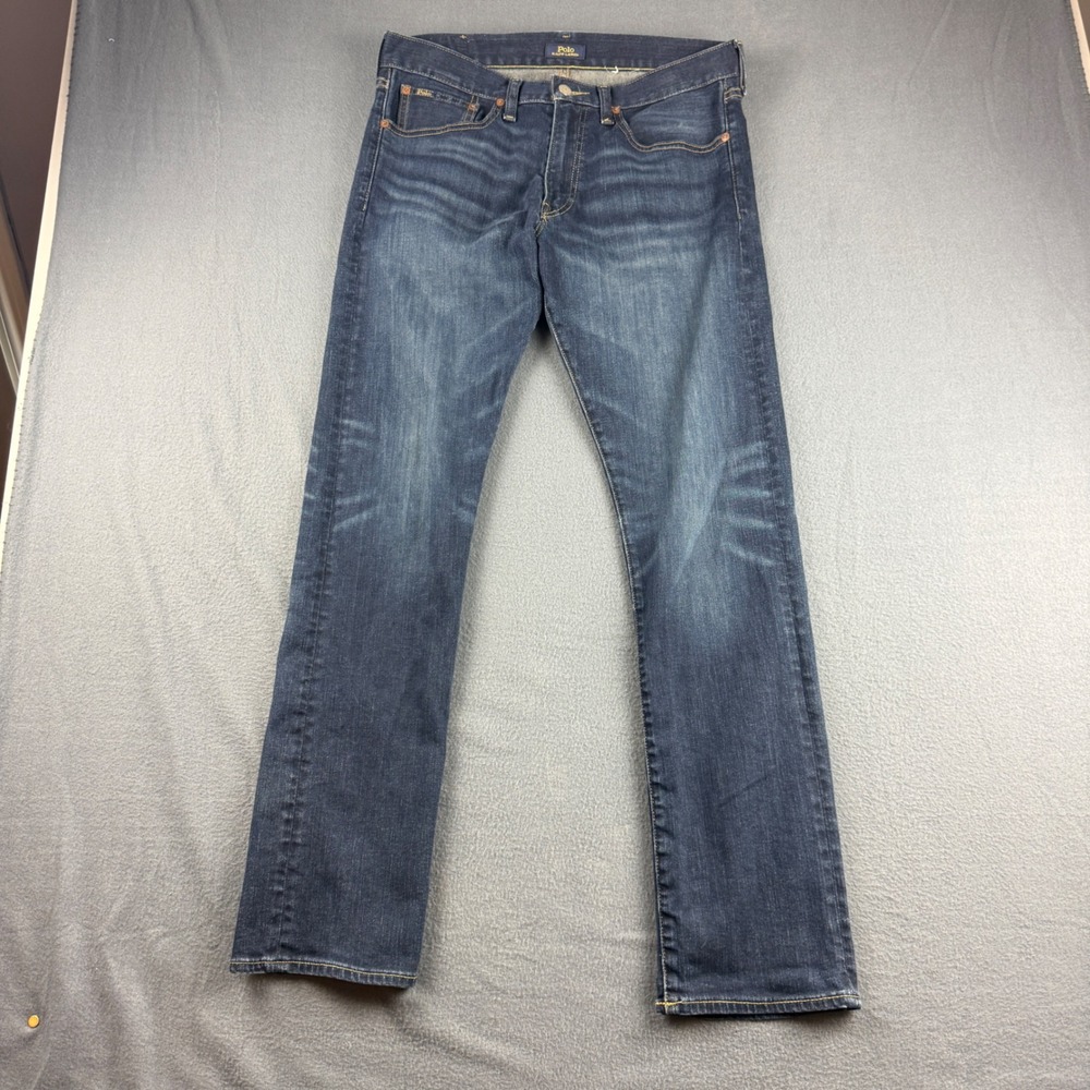 Polo Ralph Lauren Jeans Men's 32x32 (Fits 33x32) Varick Slim Straight Dark Wash